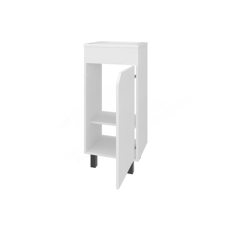 Meuble-lavabo blanc avec lavabo intégré, Blanc