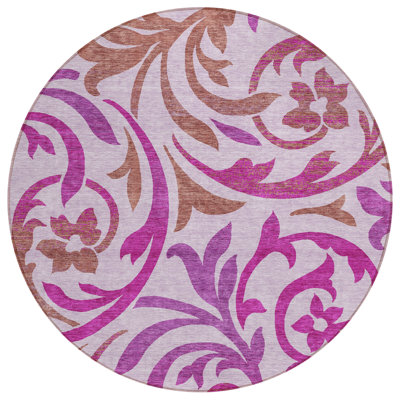 Washable Floral Indoor / Outdoor Rug