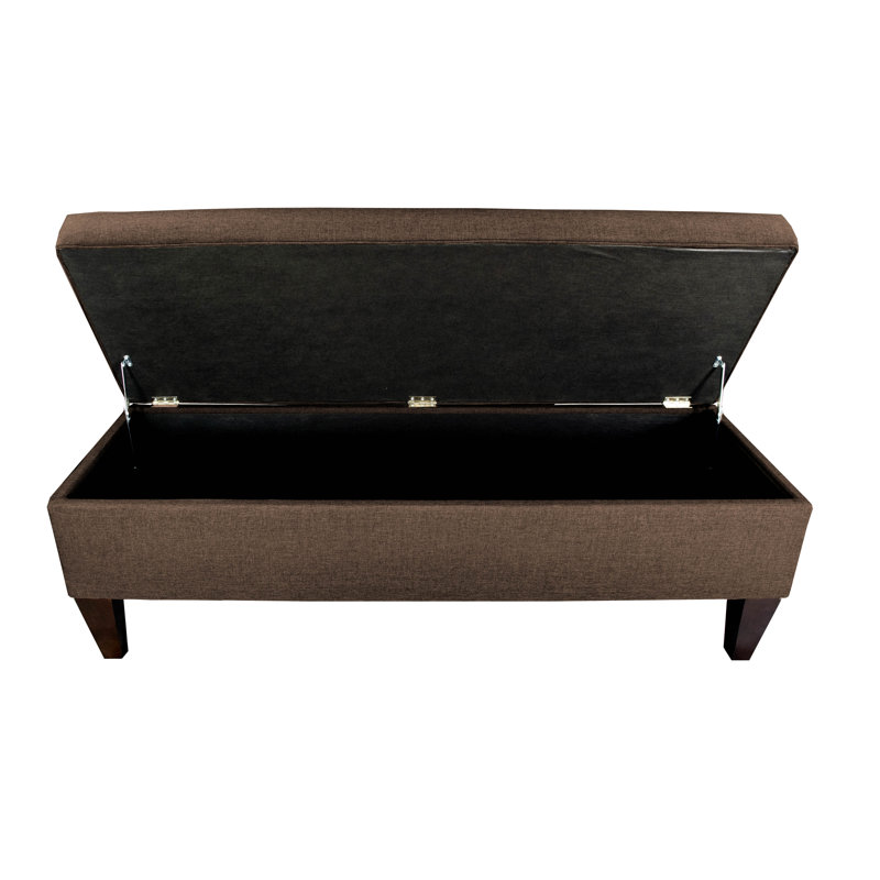 Juliana Polyester Blend Upholstered Storage Bench, Brown