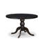 5-pc Kitchen Table Set contains a parson table and 4 Black Polyester Fabric kitchen chairs with Button Tufted Back - Sand Blasted Black-1237265954