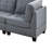 Ensemble de salon modulaire contemporain modulaire 7 pièces Mobilier de salon en L gris capitonné en tissu d'ameublement avec têtes de clous capitonnés 2X coin 3X fauteuil sans accoudoirs et 2X repose-pieds