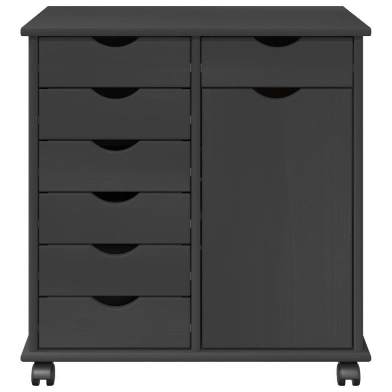 Solid Wood Rectangle Accent Cabinet, Grey
