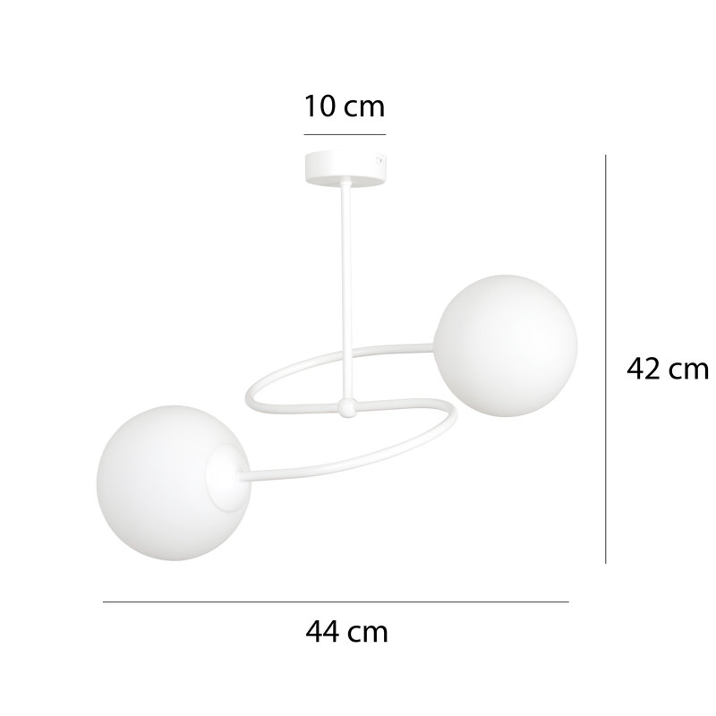 Faro Glass Semi Flush Mount, White