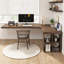 Nut-brown L-Shaped Solid Wood Executive Desk-2124433571-2124433569