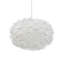 Luminaire suspendu en plumes d'oie 3 lumières en blanc-707910248
