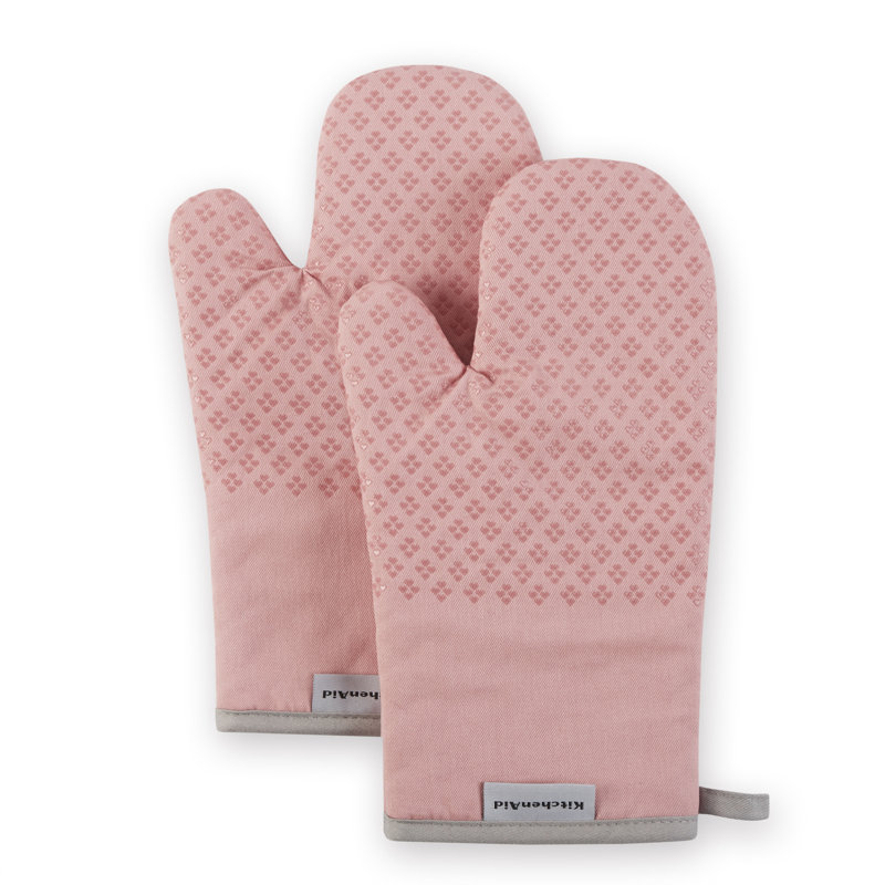 KitchenAid Asteroid Solid Textured Oven Mitt, Rose