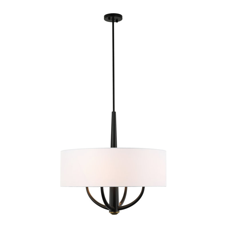 Patchwork 4-Light Pendant - Black/Satin Brass