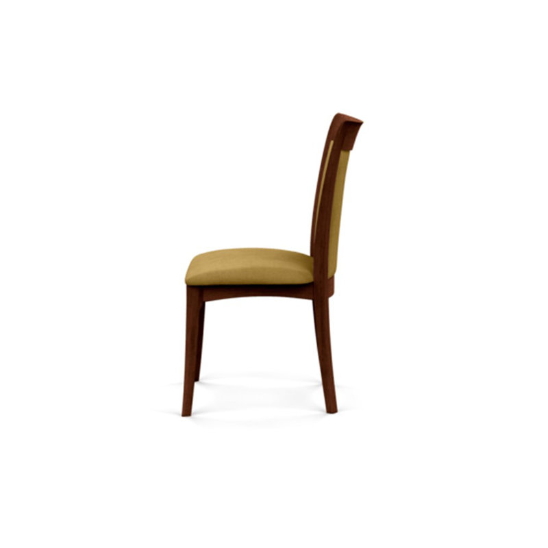 Morgan Leather Dining Chair, Cognac Cherry, Onyx Microsuede