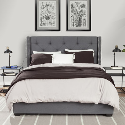 Mohawk Upholstered Wingback Bed