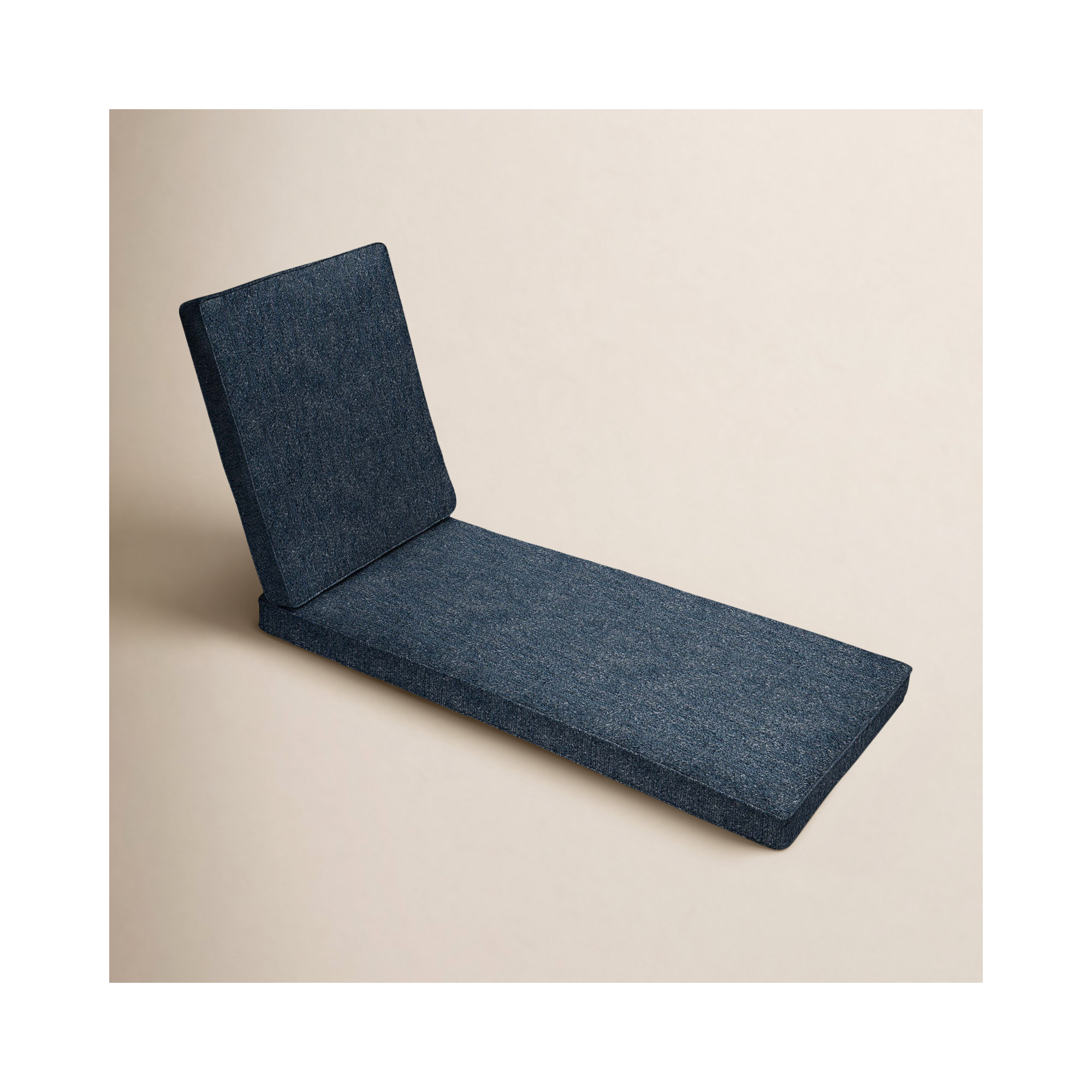 Sunbrella Boucle Indoor/Outdoor 3'' Chaise Lounge Cushion, Improve Indigo Sunbrella®, 24" W x 73" D