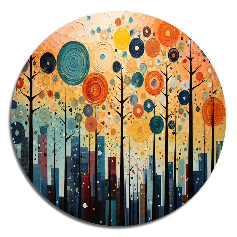 Daasia - Décoration abstraite ronde en métal, H 16 po x l 16 po