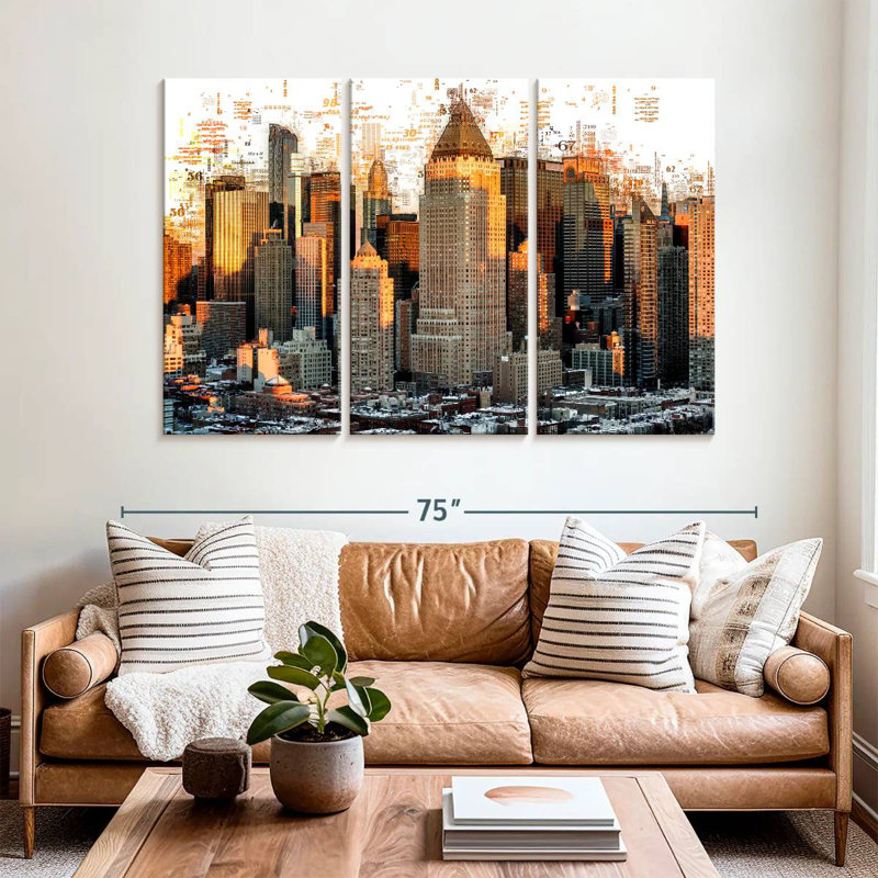 Sireci New York Buildings Abstract, 42" H x 65" W