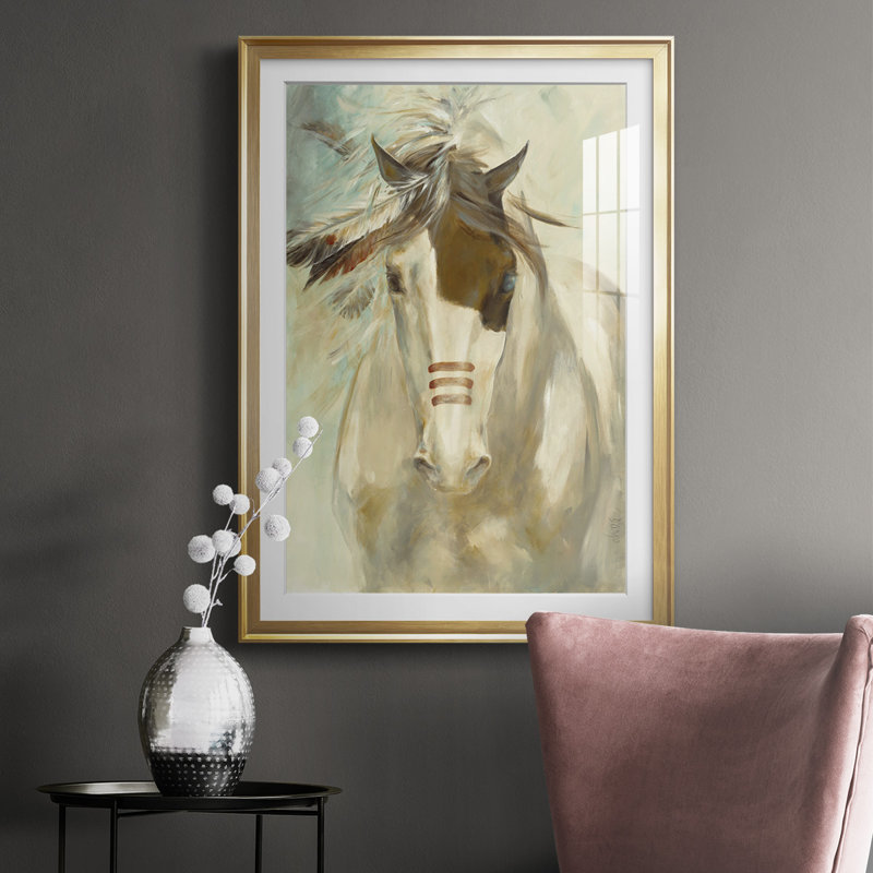 Warrior, reproduction encadrée de qualité supérieure - prête à être accrochée, H 42,5 po x l 30,5 po x P 1 po, Or