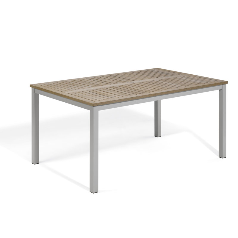 Travira Outdoor Dining Table, Vintage Tekwood, Flint