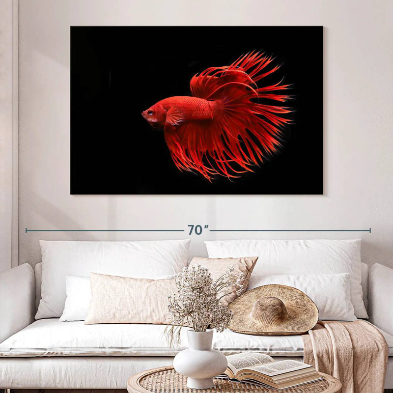 Grandiose Red Betta Fish, 34" H x 51" W