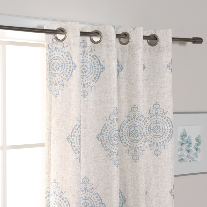Rideau occultant en polyester Terence (panneau simple), Bleu