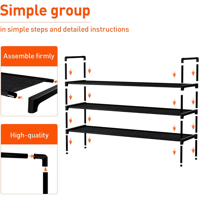 3-tier Shoe Rack Organizer Compact Storage