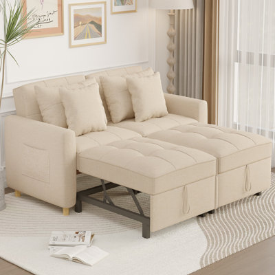 2 Seater Linen Sofa Bed