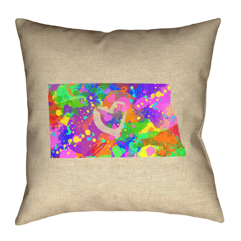 Coussin Katelyn Smith North Dakota, 18 po x 18 po, Housse de coussin en coton sergé