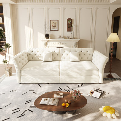 100" Upholstered Convertible Sleeper Sofa Bed