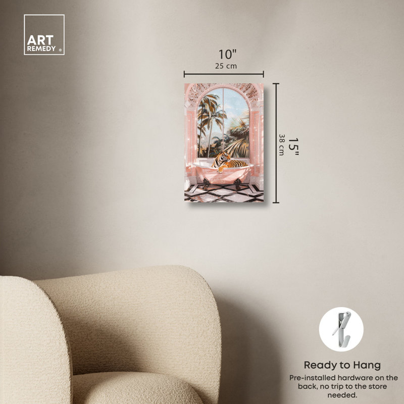«Sleeping Tiger Bath» par Art Remedy, Toile tendue, H 15 po x l 10 po