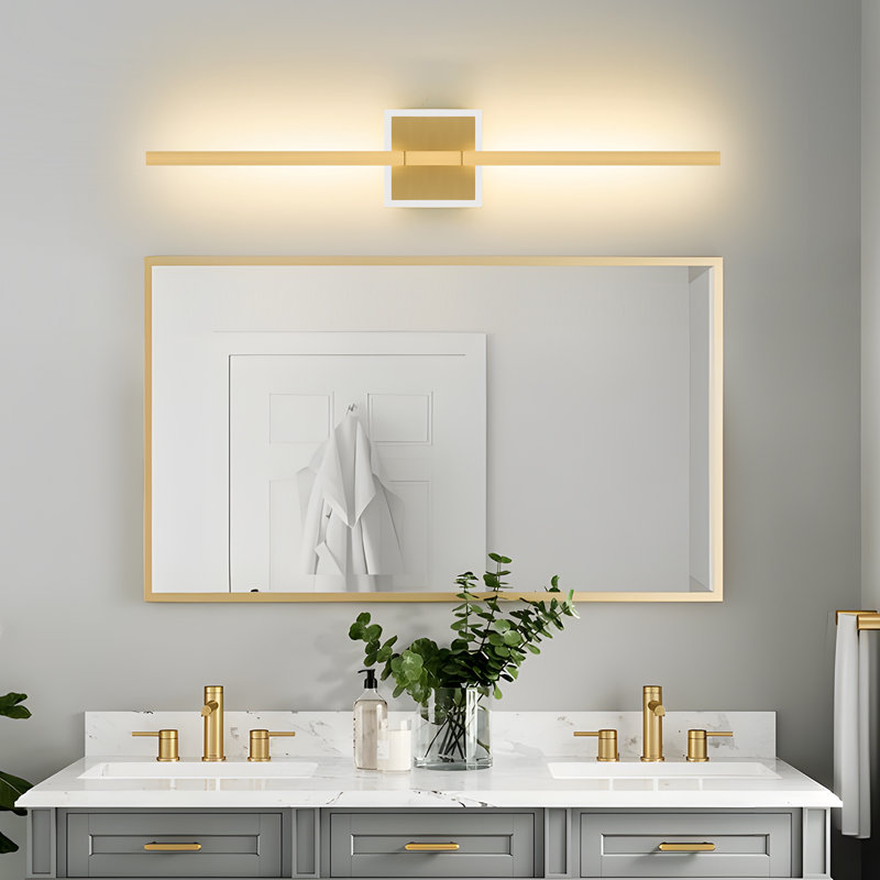 24" Dimmable RGB LED Vanity Bar with Remote Control, Gold