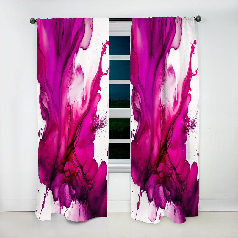 Ancien mystère in Viva Magenta II - Rideau occultant abstrait - 1 panneau, L 52 po x L 63 po