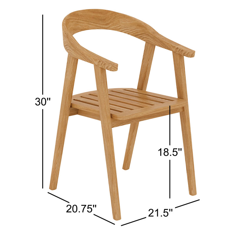 Mendy Outdoor Teak Dining Armchair