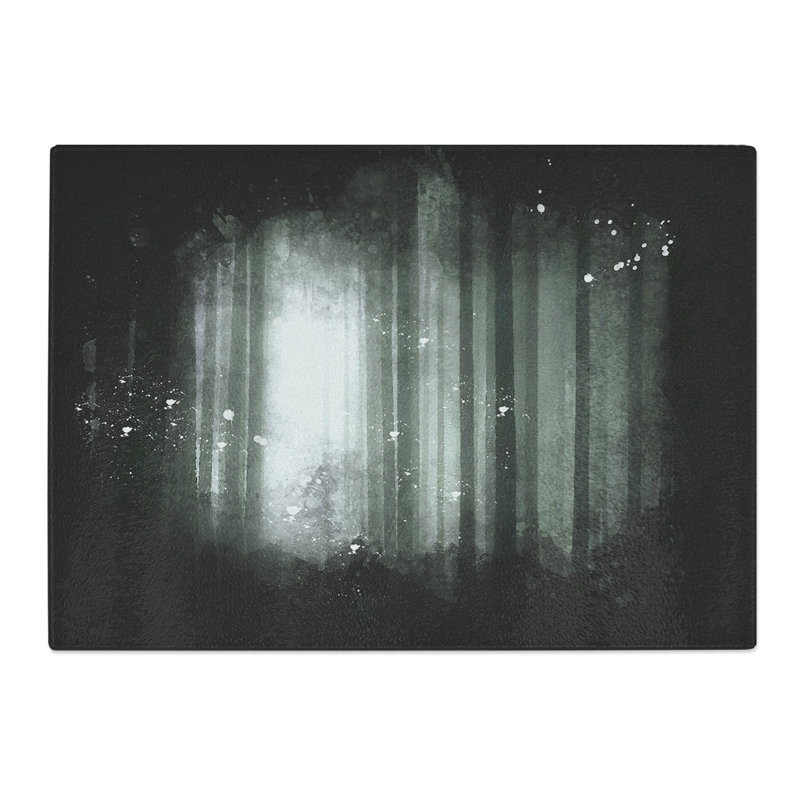 Tempered Glass Twilight Forest Paint Splash Chopping Board, 20 cm x 28.5 cm