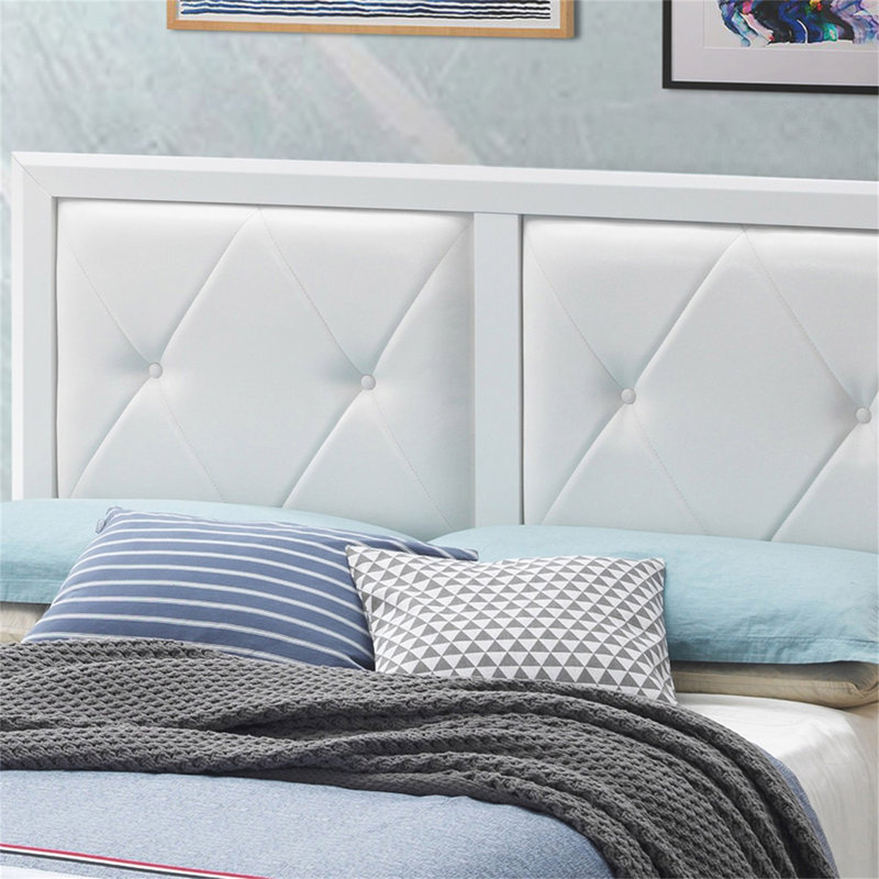 Elegant White King Bed With Transitional Charm