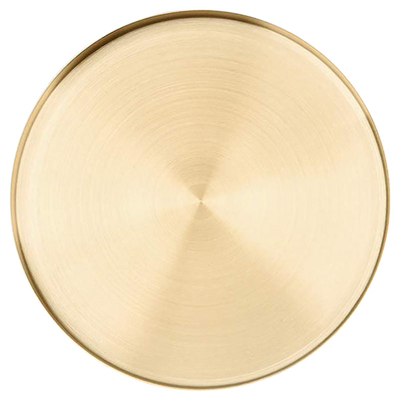 Plateau latéral droit rond en acier inoxydable doré, disque de rangement