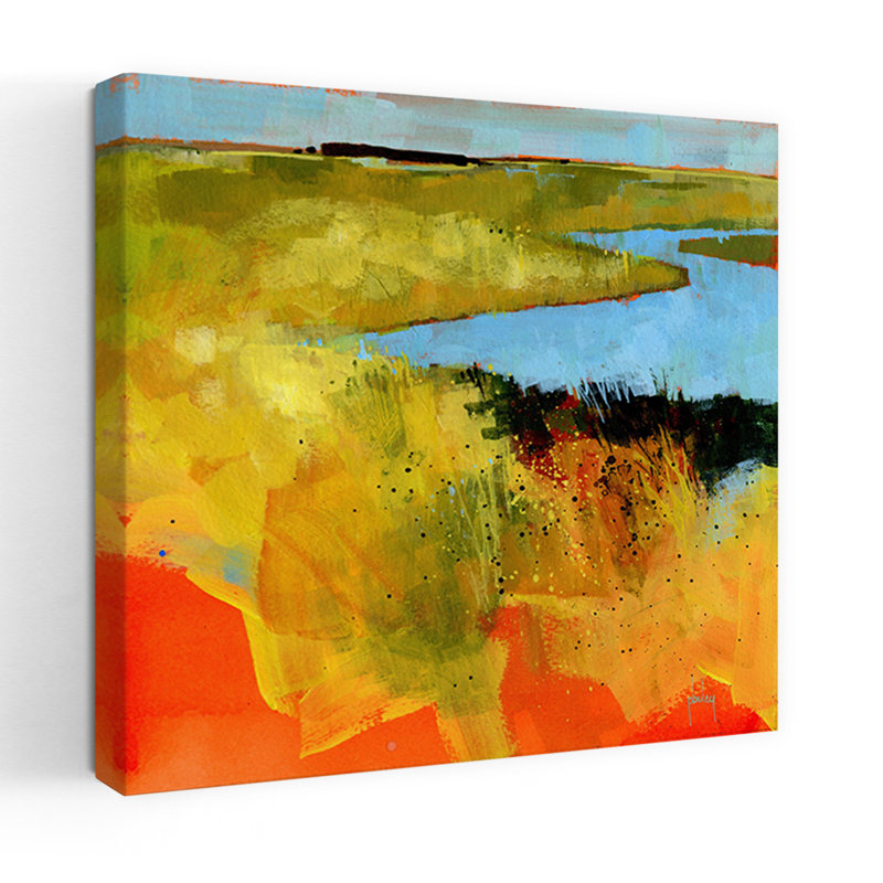 Backwaters, paysage abstrait contemporain, art naturel, H 18 po x l 18 po