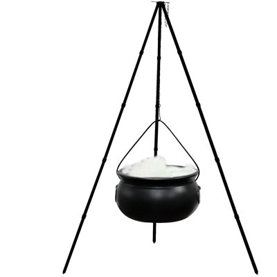 Halloween Decorations Outdoor - Large Cauldron Halloween Decor On Tripod With Timer Lights - Plastic Cauldron Witch Halloween Decorations For Porch Yard