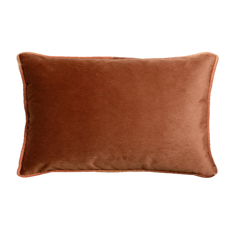 Tranquility Square Velvet Pillow, Sunstone, Rectangle 14"H x 20"W