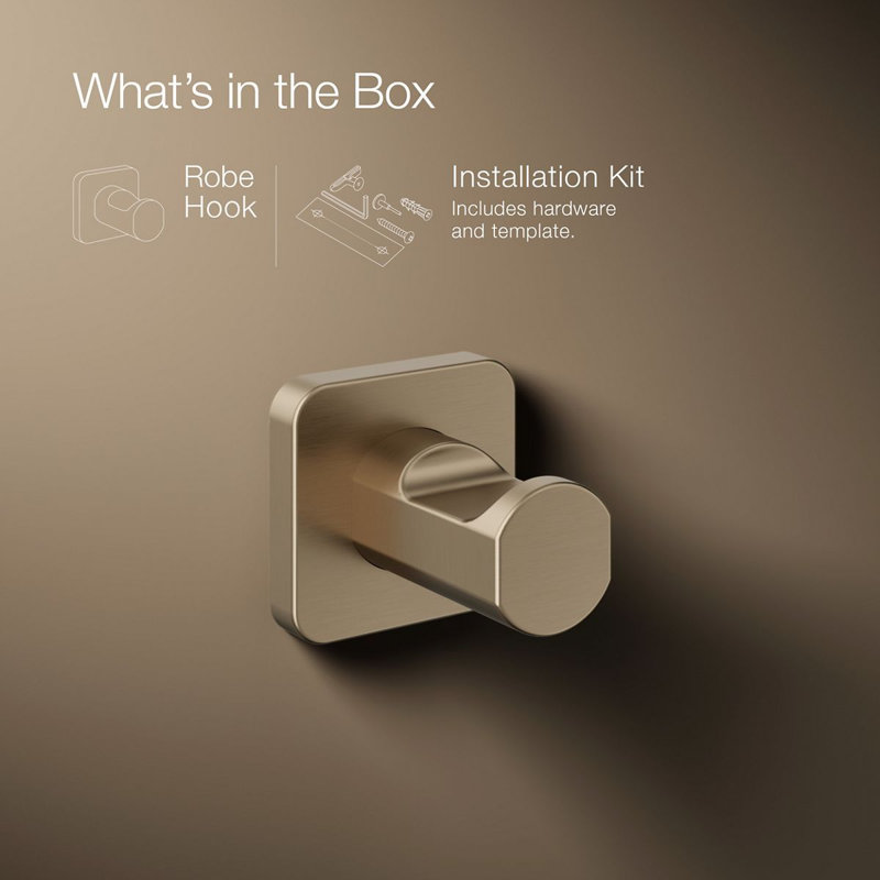 Parallel Robe Hook, Brushed Bronze