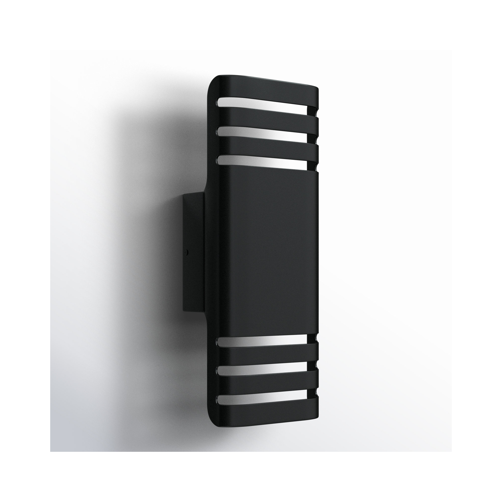 Mirha 2 Light Outdoor Aluminum LED Wall Light, 13.25" H x 5" W x 3.25" D, 8, Black