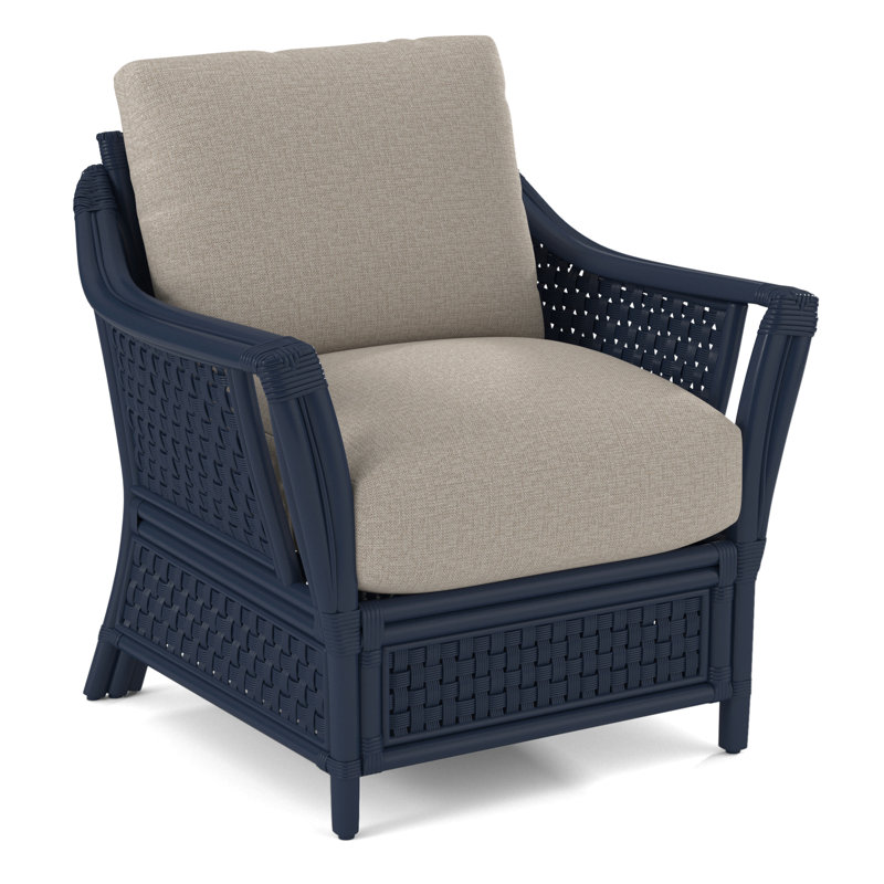 Boca Armchair, Blue Buffalo Check; 0120-61, Navy