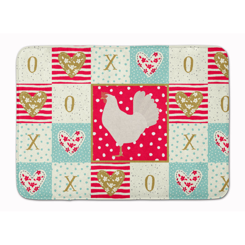 Love Memory Foam Kitchen Mat, Poule Leghorn
