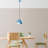 Light Blue Adjustable Chandelier, Metal Body, Ø7.9 x 15.0 cm | Total Height: 8.7 - 44.9 inches | Socket Type: E27 Max 40W | Perfect for Dining Room & Living Spaces, Stylish Design, IP20 Rated, Bulb Not Included-2012793637-2012793636