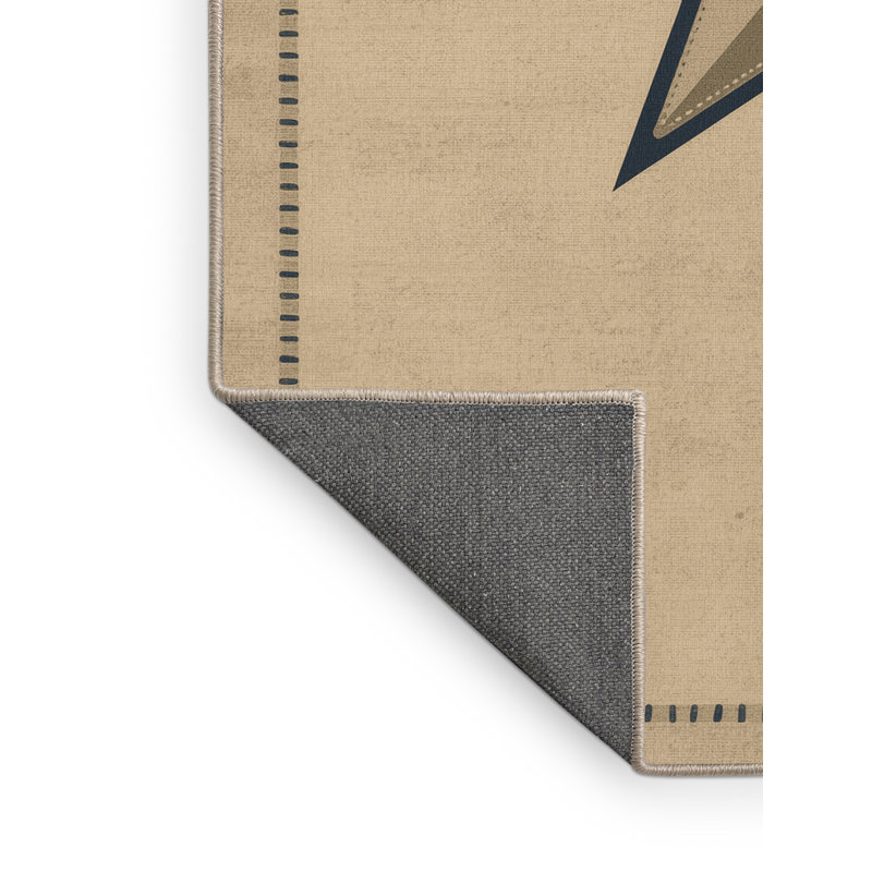 Soft Plush Fearn July 4Th Modern & Contemporary Abstract Area Rug in Brown – Beige Binding, 2x3
