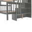 Lit superposé simple avec rangement à tiroirs, gris. Sécuritaire et pour chambre de résidence. Convient aux adultes. Pieds en pin massif. Assemblage requis. Rangement gris. Chambre à coucher, salon. Conception polyvalente. Convient au bois. Inclus-1590850336