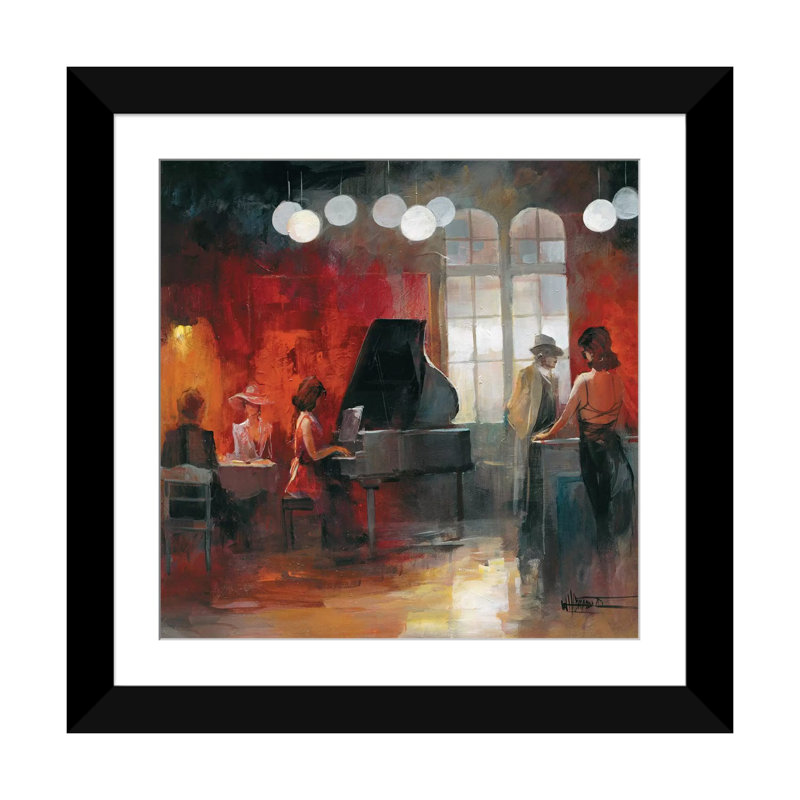 «Rendez-Vous II», reproduction sur toile, Papier beaux-arts encadré noir, Blanc, H 24 po x l 24 po x P 1 po