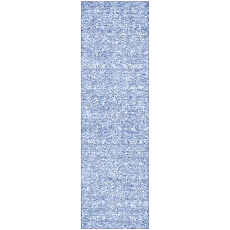 Premium Machine Washable Prisco Sky Rug, Runner 2'3" x 7'6"