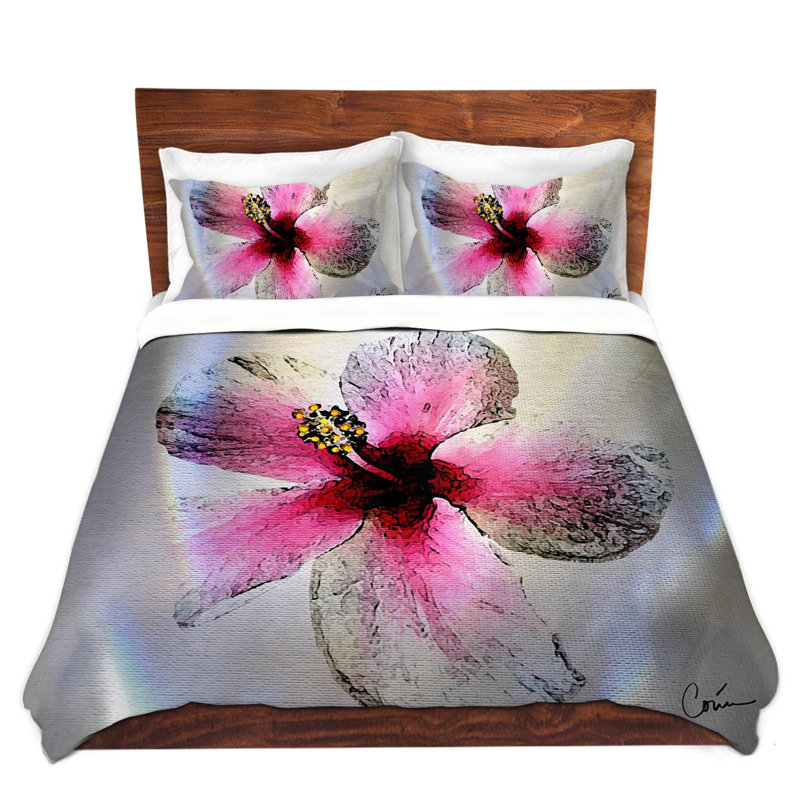  Housses de couette en microfibre Corina Bakke Hibiscus, Housse de couette simple + 1 taie décorative stan