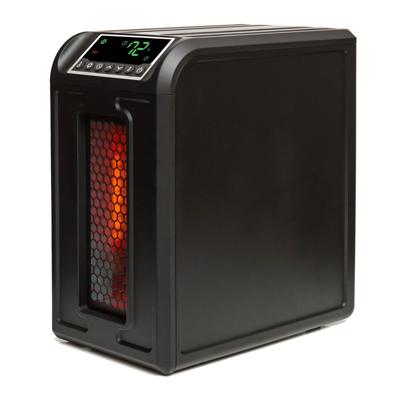 Lifesmart 1500 Watt 5118 BTU Electric High Efficiency Compact Space Heater with Adjustable Thermostat , Remote Included and with Digital Display