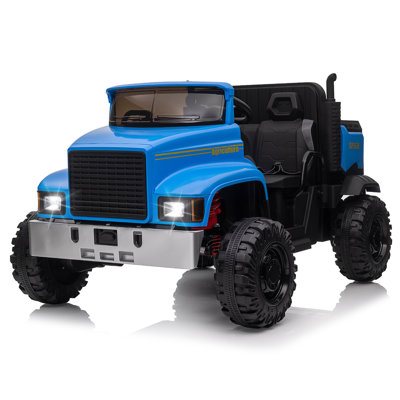 2-Seater Kids Ride-On Tractor with Dual 12V Batteries, Remote Control, Tipping Bucket & Rear Storage Ages 38