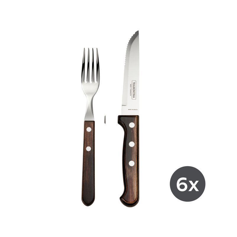 Churrasco Bbq 12 Pc Polywood Jumbo Fork And Steak Knife Set…