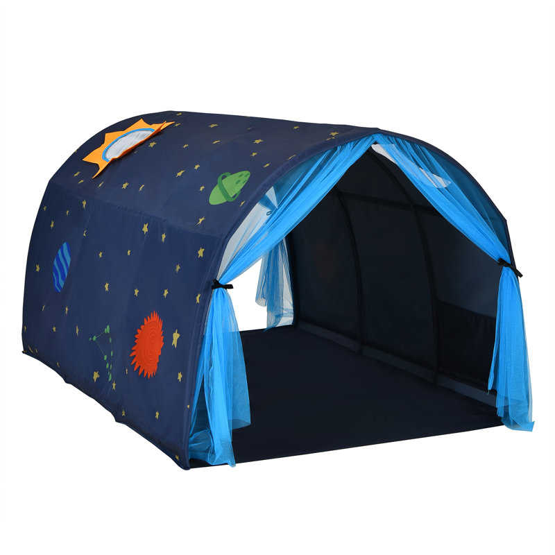 Abeilles Zoomie Kids 102cm W x 140cm D Indoor / Outdoor Fabric Playhouse, Blue