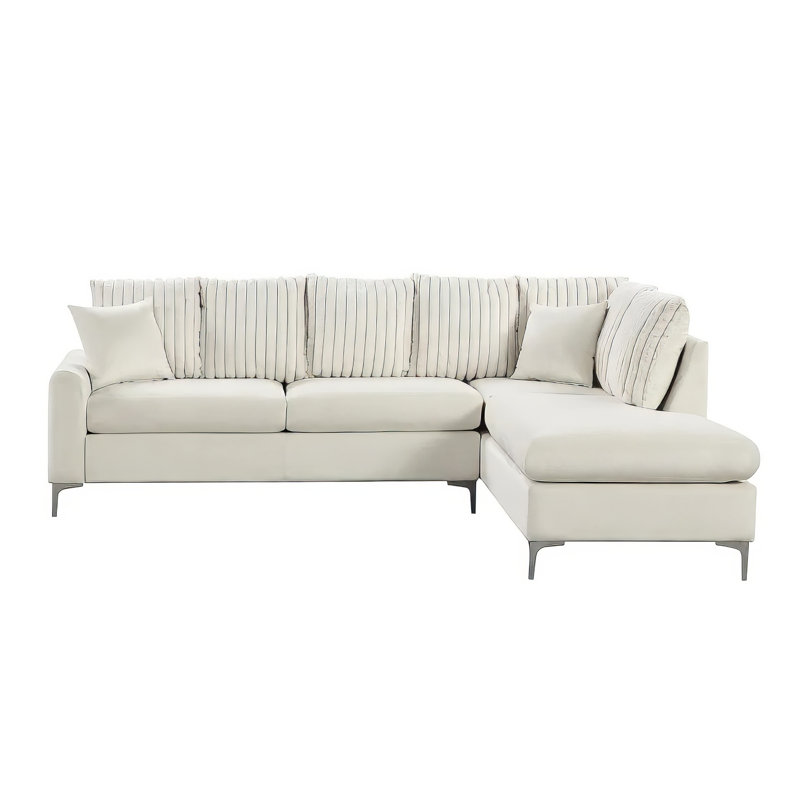 Canapé modulaire en velours Eliana, Velours beige