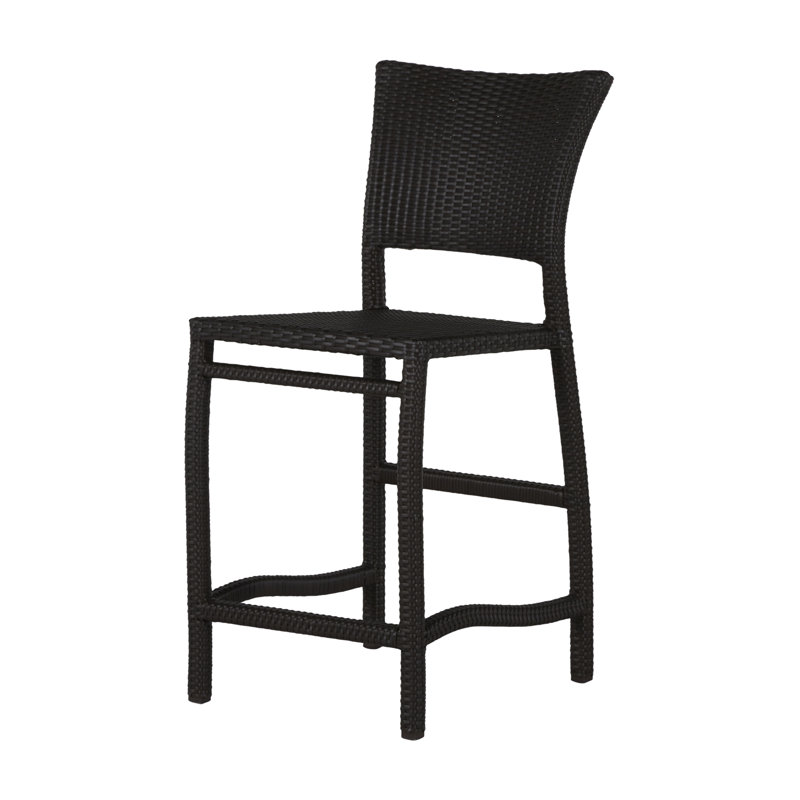 Skye 30" Patio Bar Stool with Cushion, Oyster, Dove Sunbrella® Linen, Welt